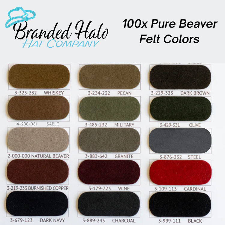 100x Pure Beaver Felt