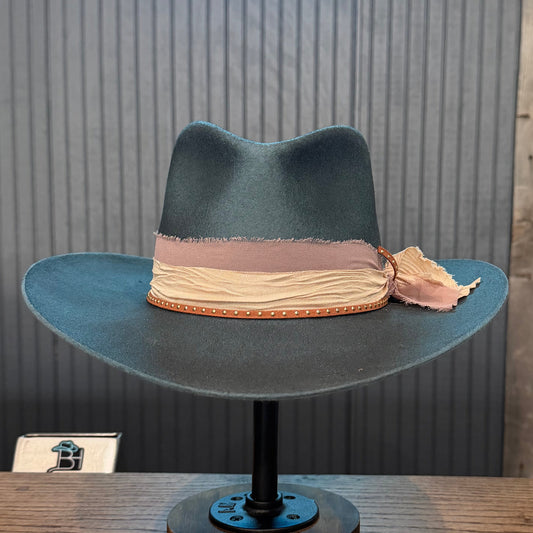 Green Teardrop Felt Fedora