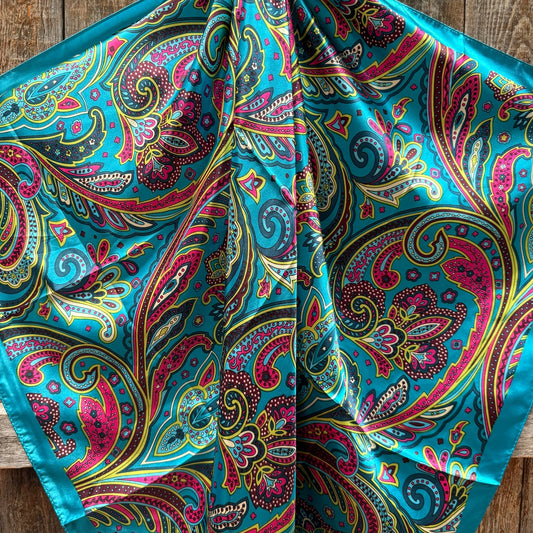 Blue Fun Floral Wild Rag