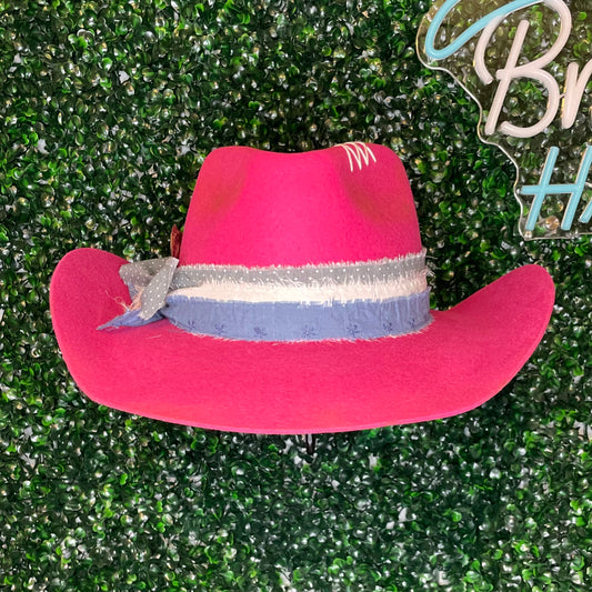 Pink Teardrop Felt Hat