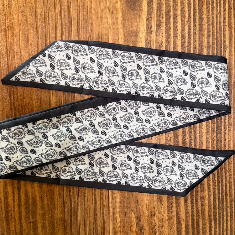 Black & White Paisley Twilly