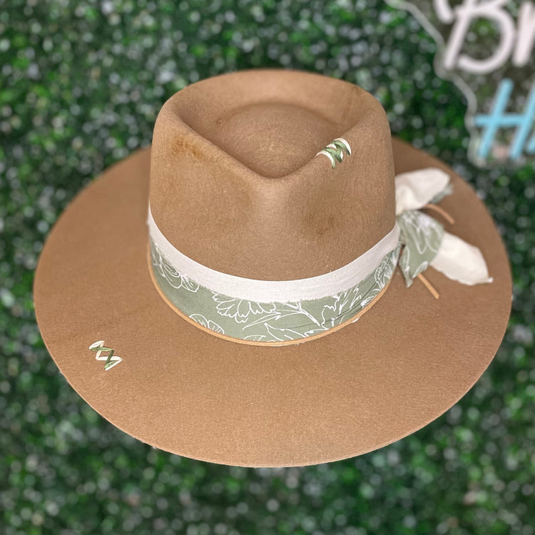 Light Brown Teardrop Felt Hat