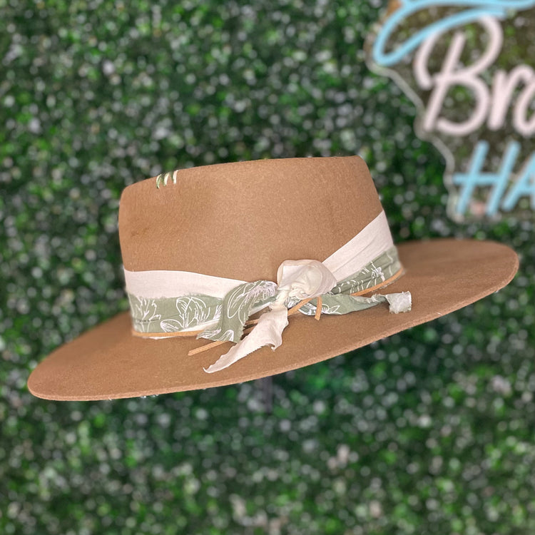 Light Brown Teardrop Felt Hat
