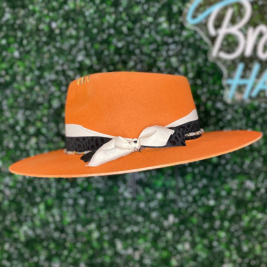 Orange Teardrop Felt Hat
