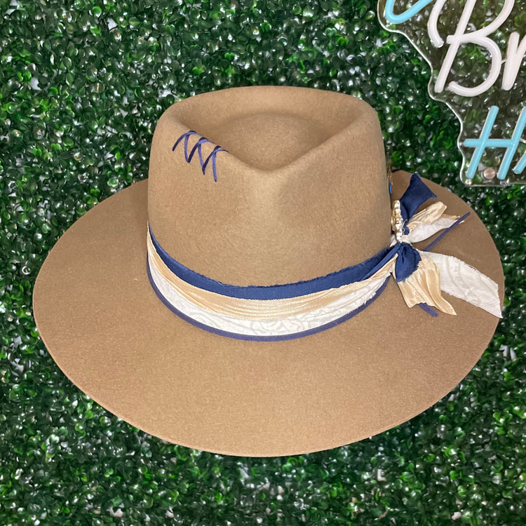 Light Brown Teardrop Felt Hat