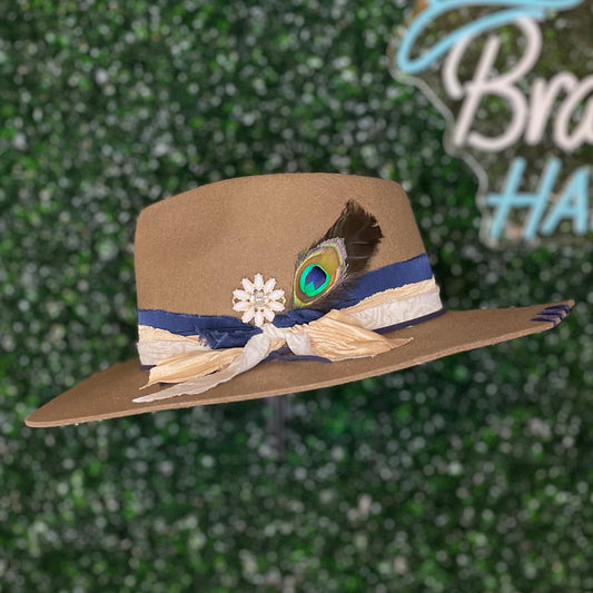 Light Brown Teardrop Felt Hat