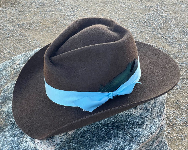 Chocolate & Blue Heart Felt Hat