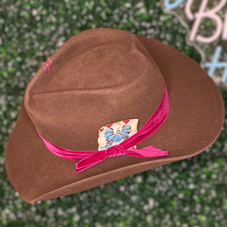 Chocolate Heart Felt Hat