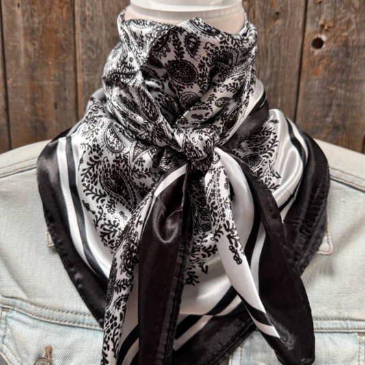 Black & White Paisley Wild Rag