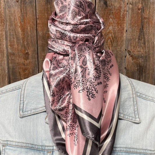 Pink & Grey Paisley Wild Rag