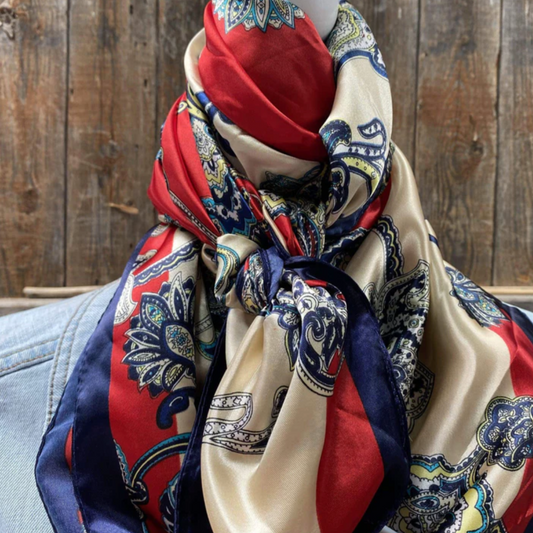 Red & Navy Paisley Wild Rag