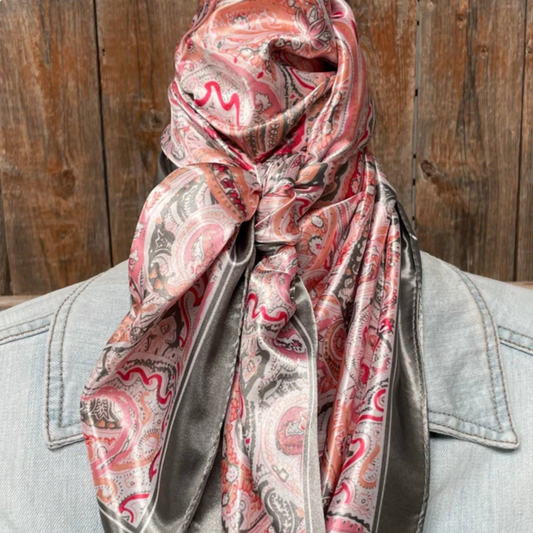 Pink & Grey Paisley Wild Rag