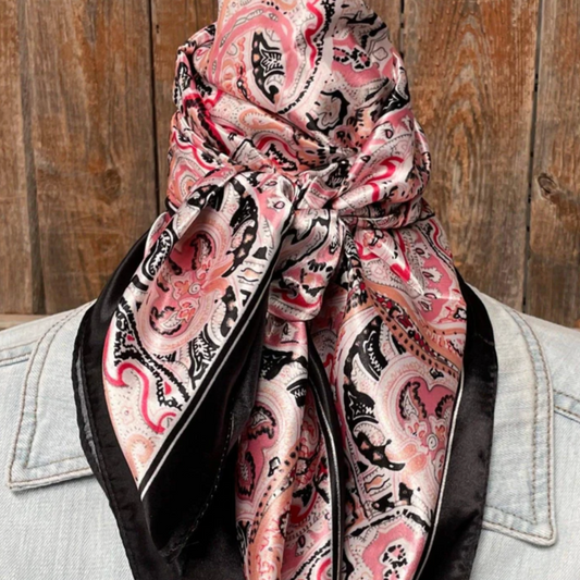 Pink & Black Paisley Wild Rag