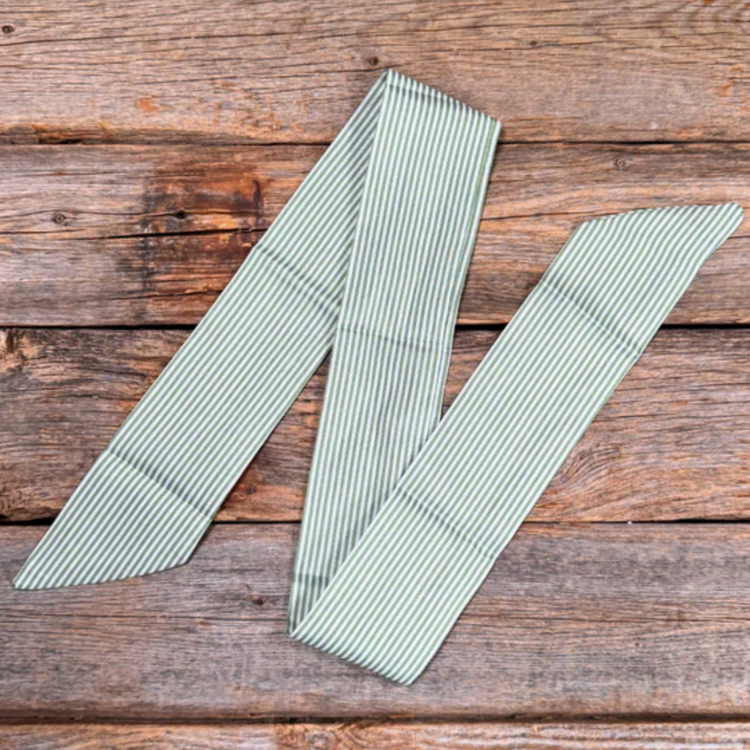 Green & White Striped Twilly