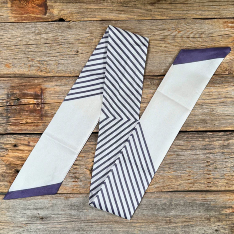 Navy & Cream Striped Twilly