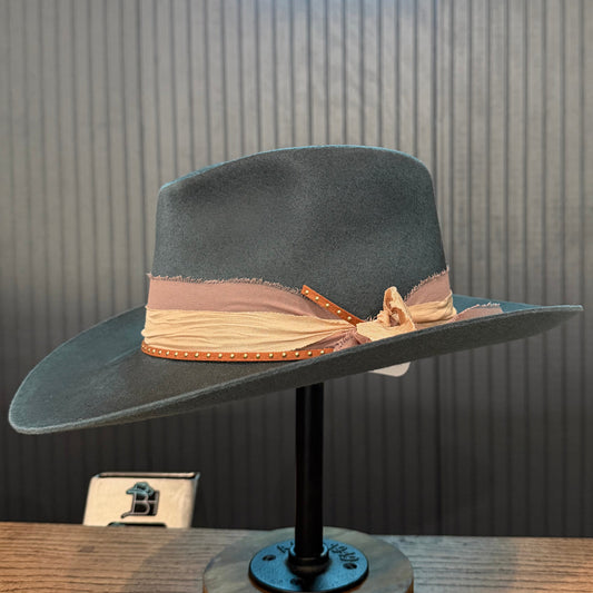 Green Teardrop Felt Fedora