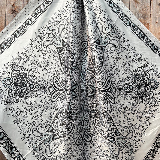Black White Paisley & Polka Dot Wild Rag