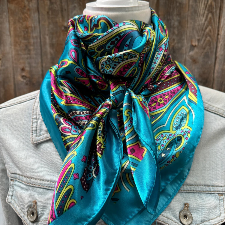 Blue Fun Floral Wild Rag