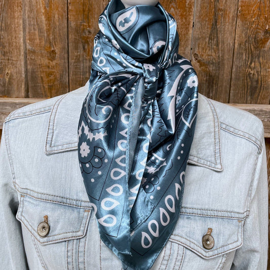 Blue & White Paisley Wild Rag