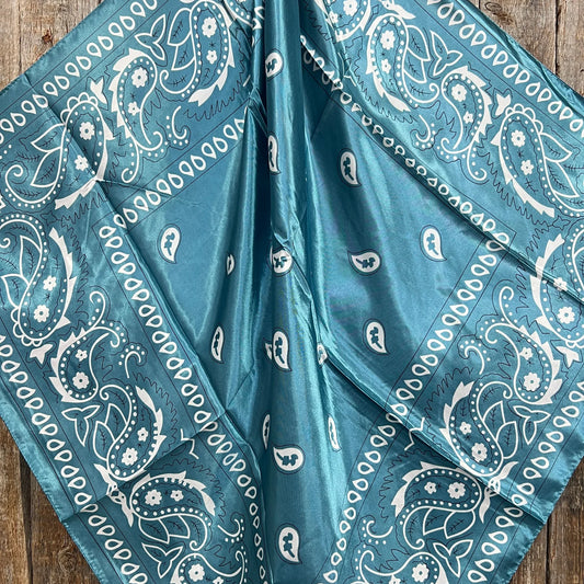 Blue & White Paisley Wild Rag