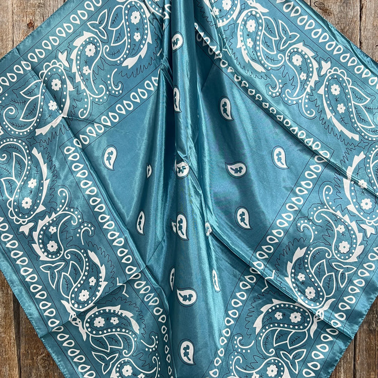 Blue & White Paisley Wild Rag