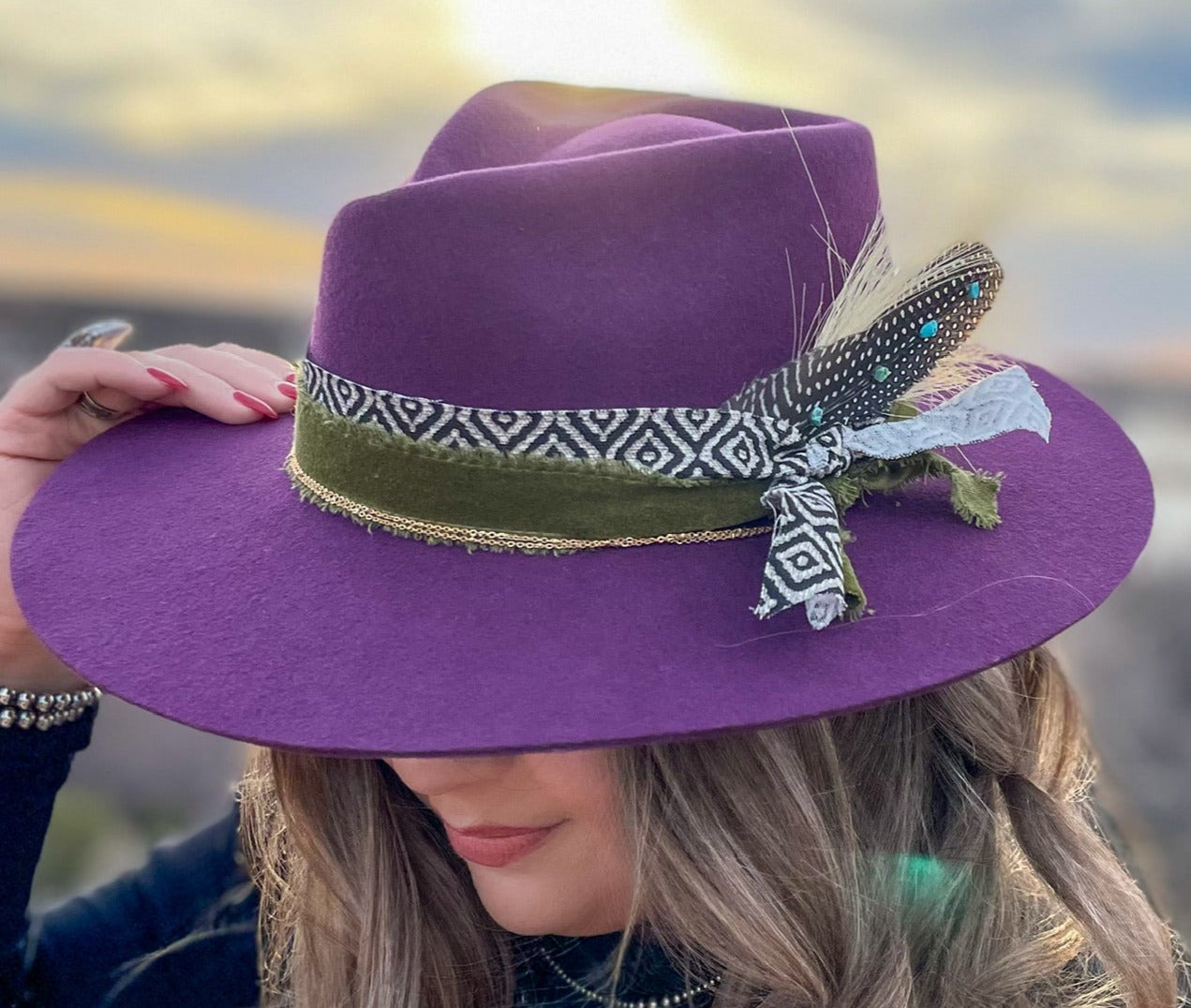 Plum Pinch Front Felt Hat