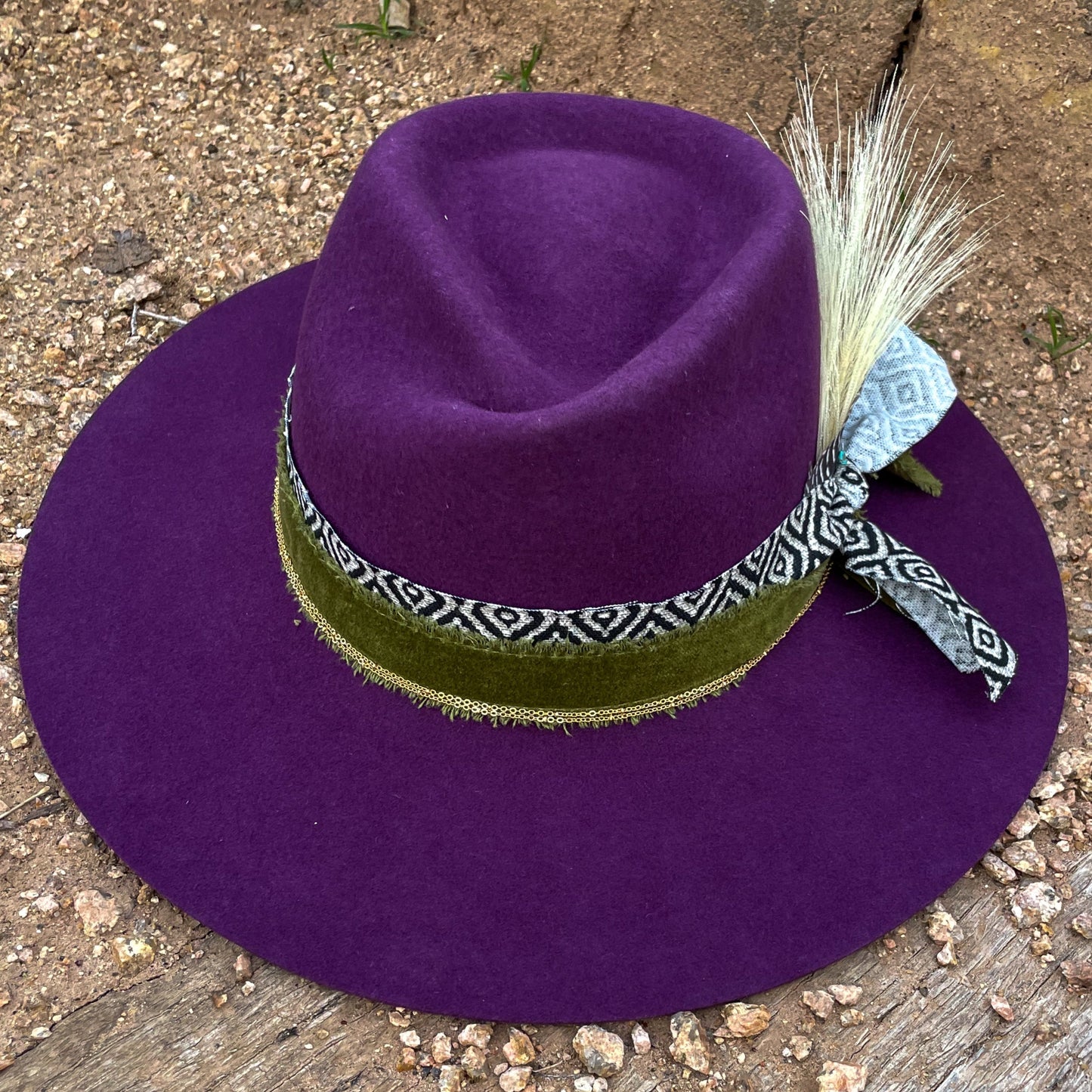 Plum Pinch Front Felt Hat