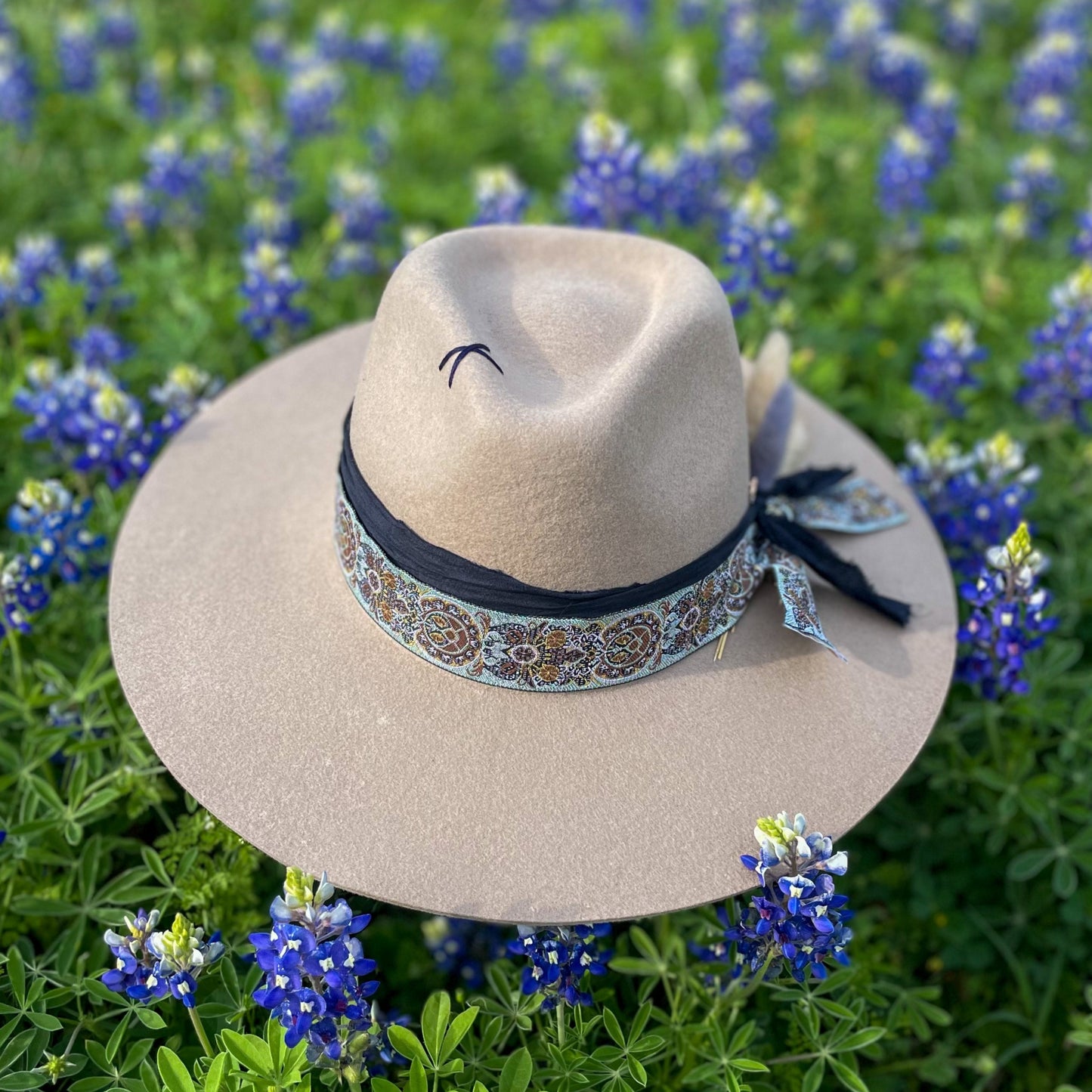 Tan Teardrop Felt Hat