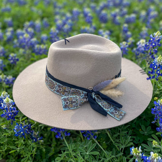 Tan Teardrop Felt Hat