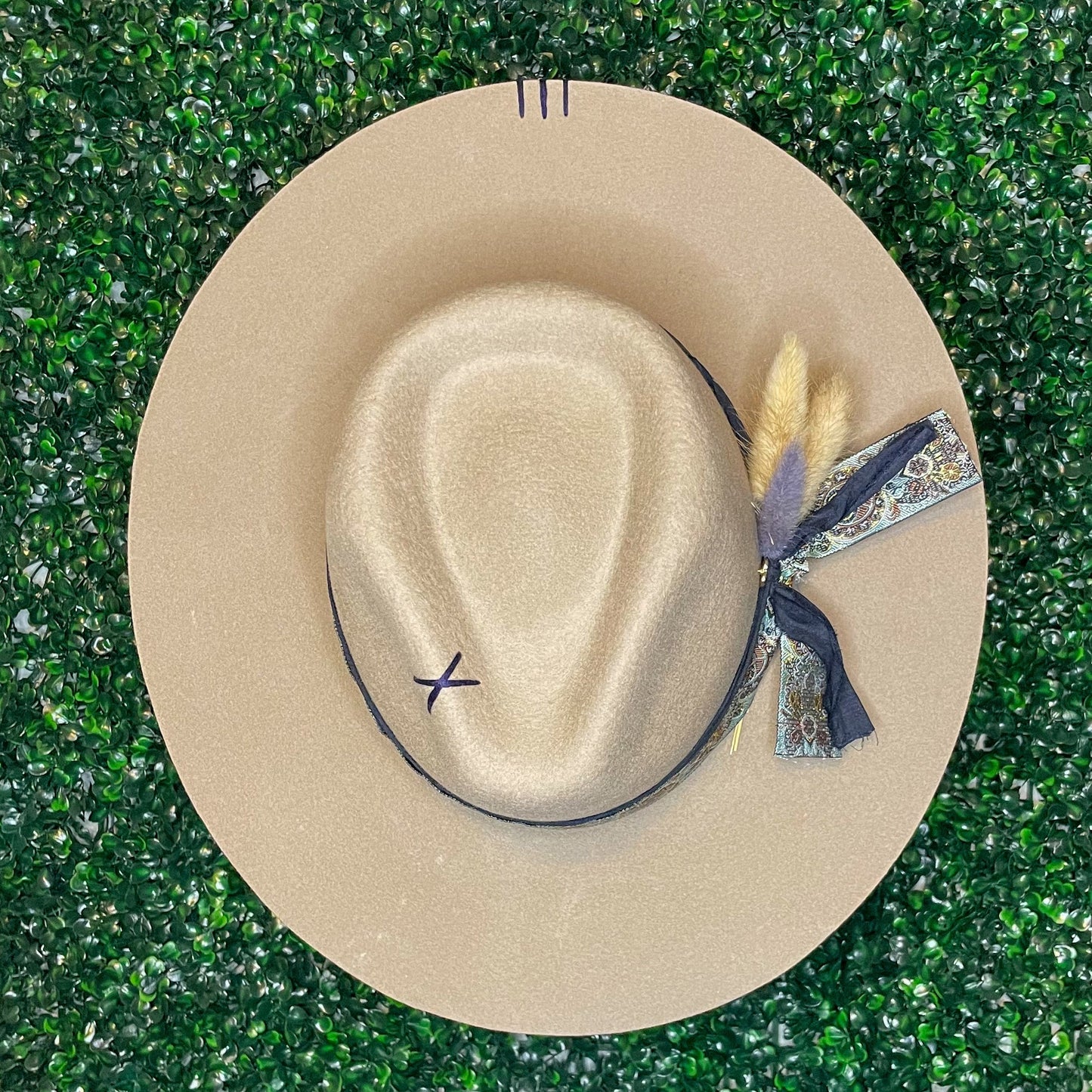 Tan Teardrop Felt Hat