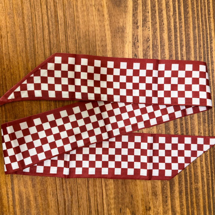 Maroon & White Checkered Twilly