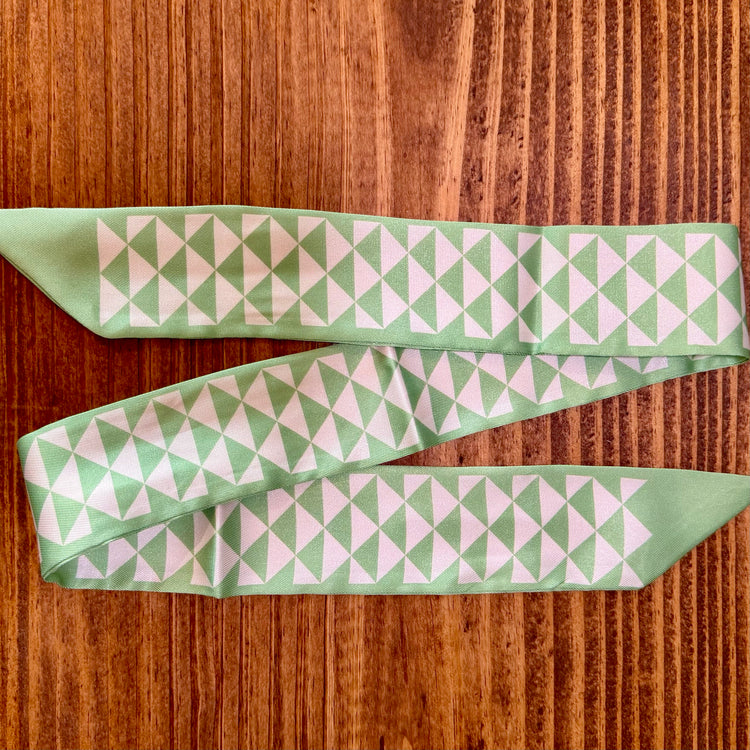 Green & White Twilly