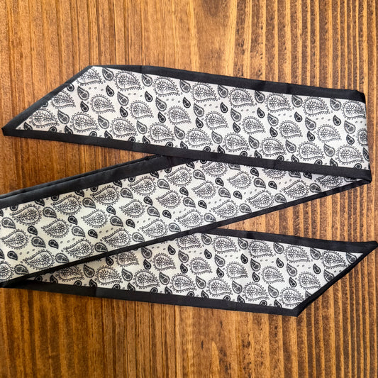 Black & White Paisley Twilly
