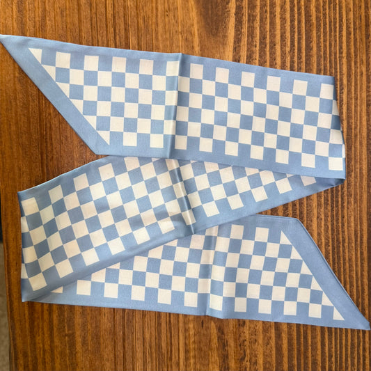 Blue & White Checkered Twilly