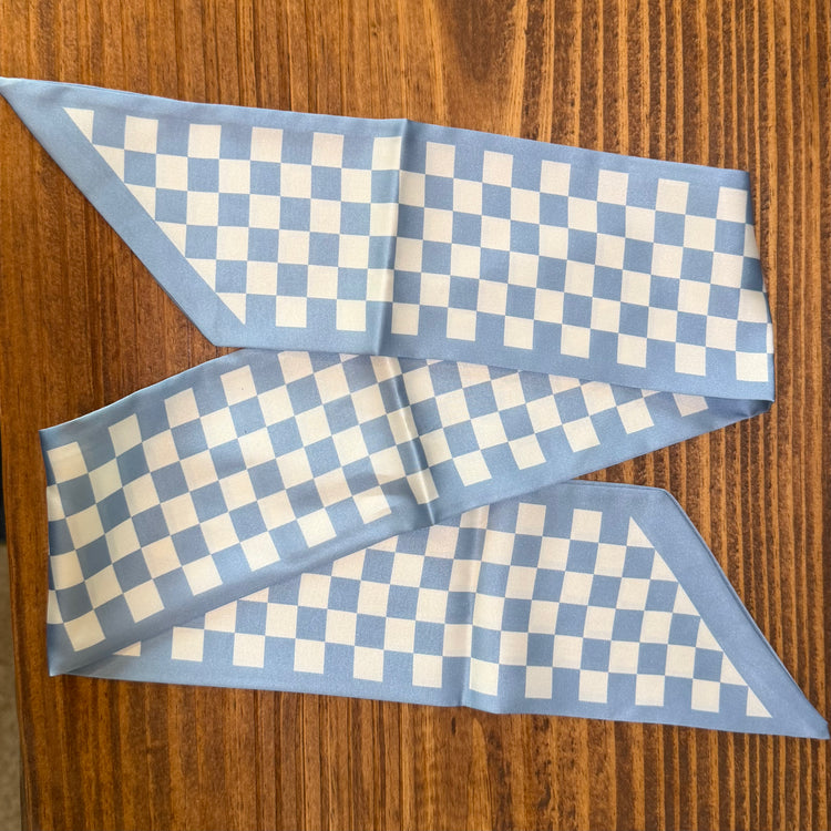 Blue & White Checkered Twilly
