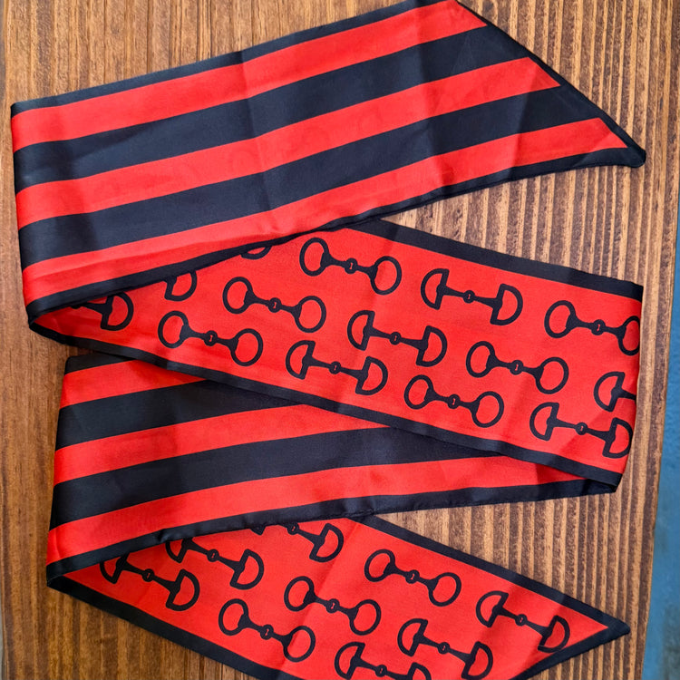 Red & Black Snaffle Bit Twilly