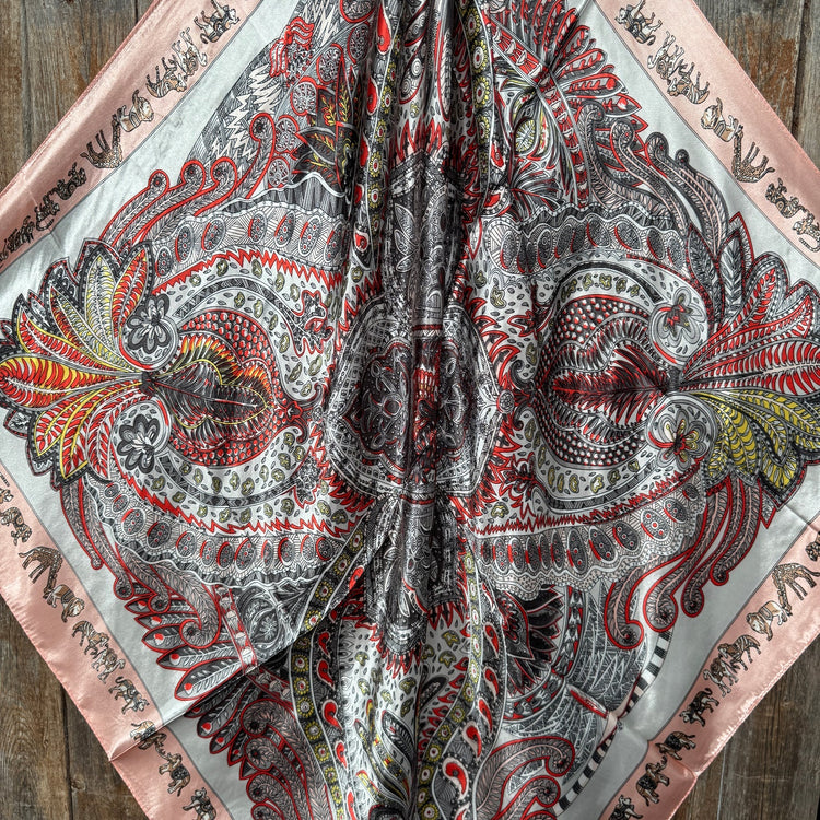Pink & White Safari Wild Rag