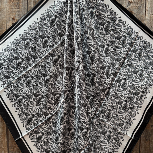 Black & White Paisley Wild Rag