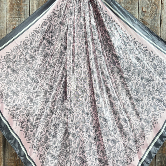 Pink & Grey Paisley Wild Rag