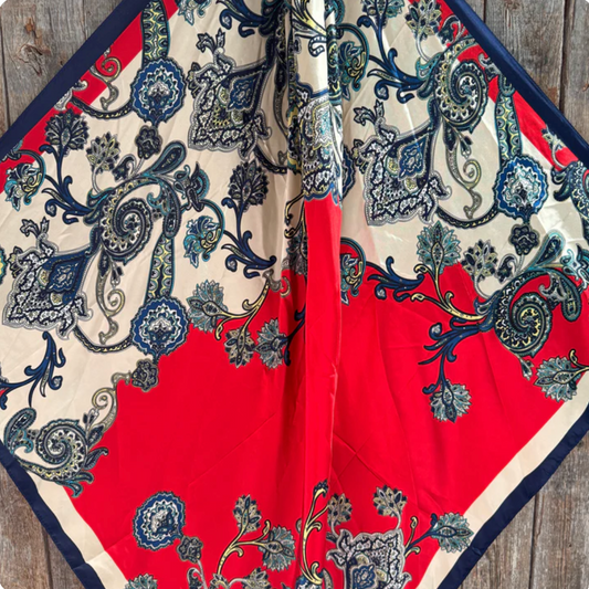 Red & Navy Paisley Wild Rag