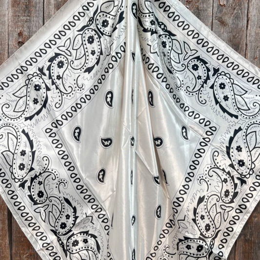 Cream & Black Paisley Wild Rag
