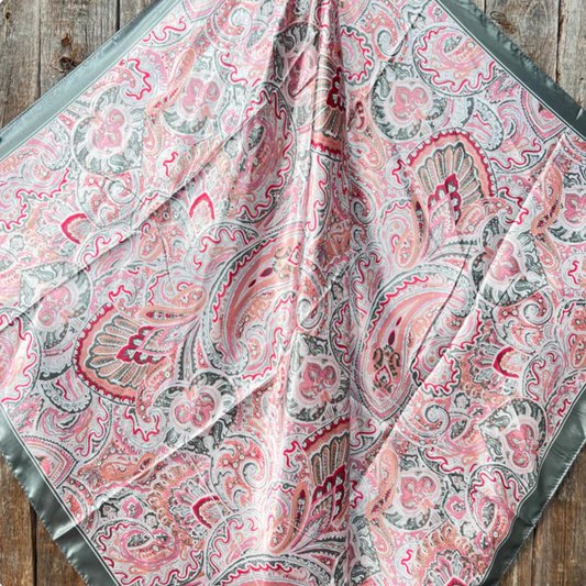 Pink & Grey Paisley Wild Rag