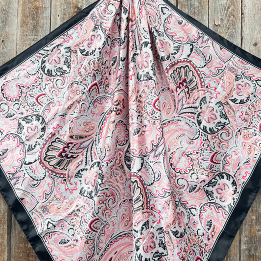 Pink & Black Paisley Wild Rag