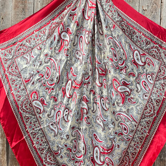 Red & Cream Paisley Wild Rag