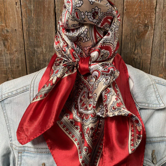 Red & Cream Paisley Wild Rag