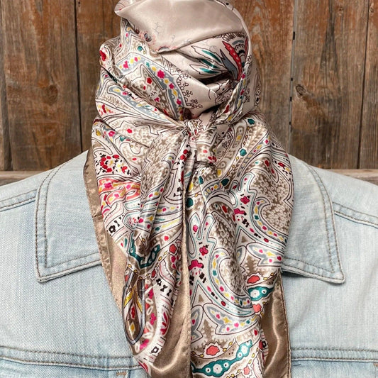 Tan Floral Paisley Wild Rag