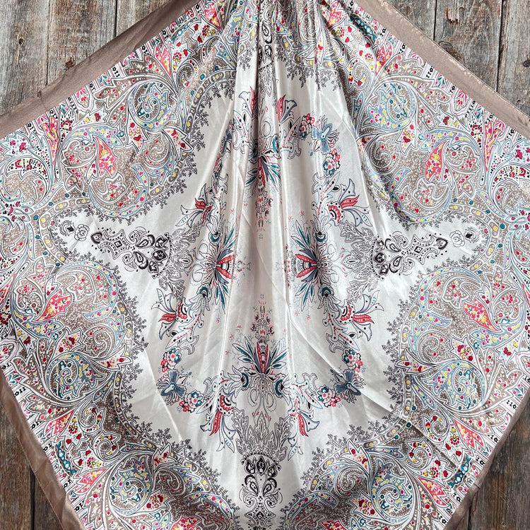 Tan Floral Paisley Wild Rag