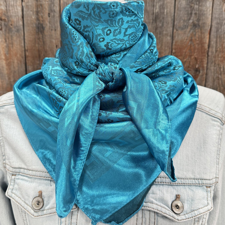 Teal Jacquard Wild Rag