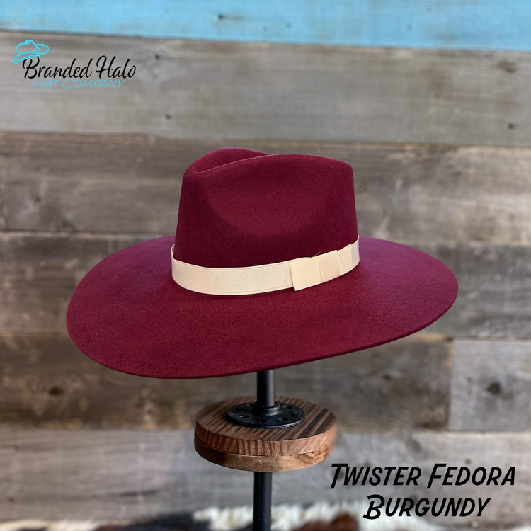 Twister Fedora Burgundy